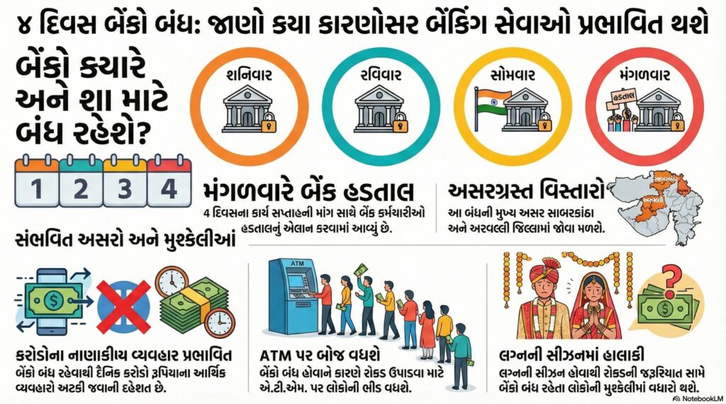 bank strike 4 days gujarat news